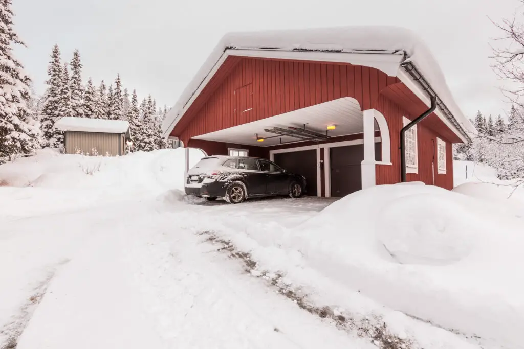 winter garage situated in high terrain