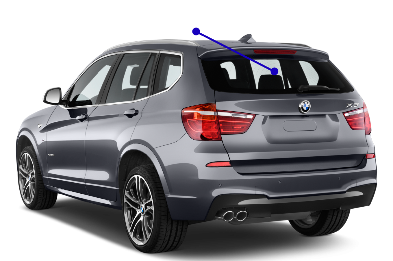 BMW X3 Rear windshield