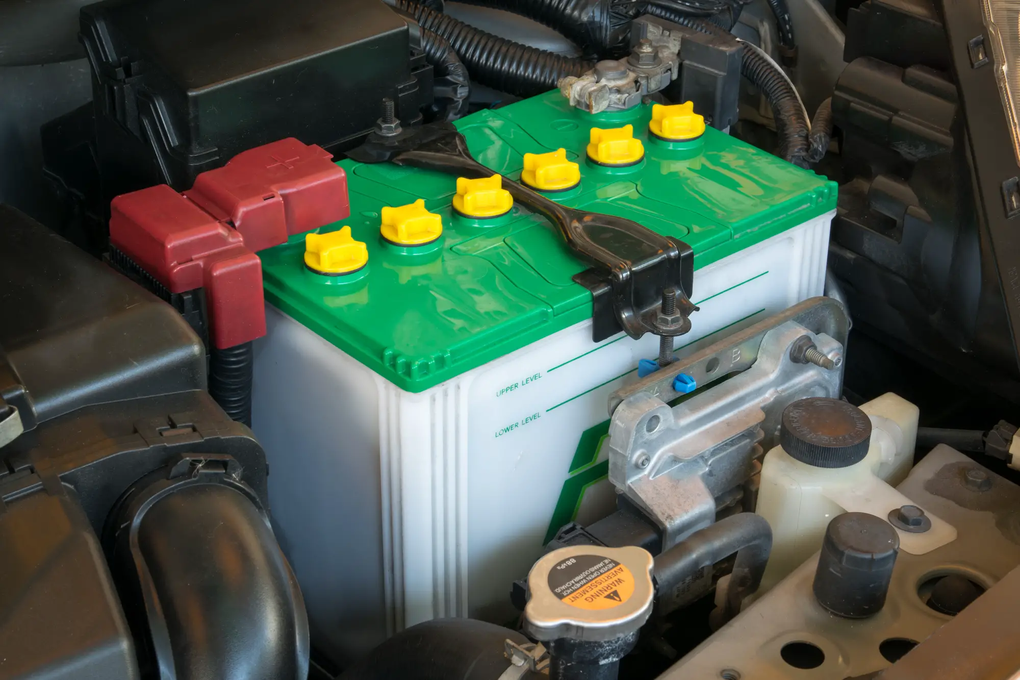 Photo of vehicle's battery, green colour