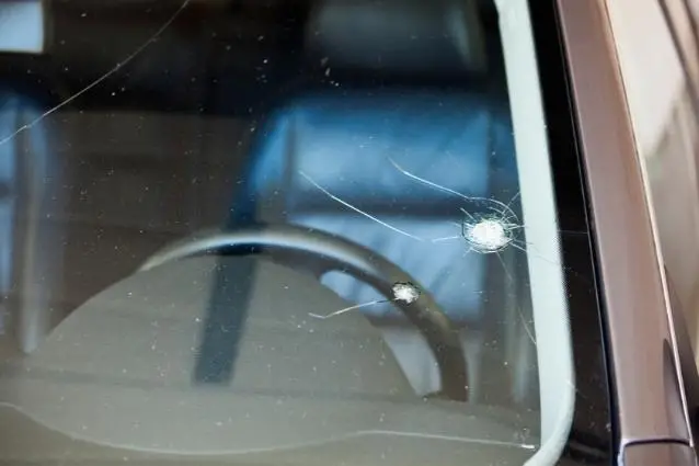 Huge windshield crack and stone chip directly on the line of sight