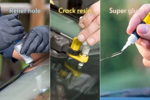 3 windshield crack repair methods compared to each other