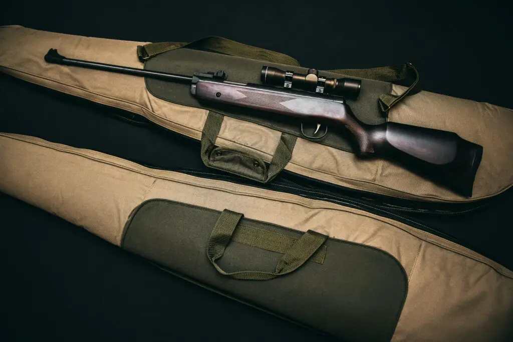 Hunting rifle inside the car trunk