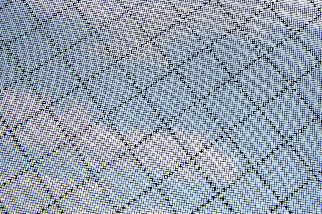Close up photo of windshield cover material. 