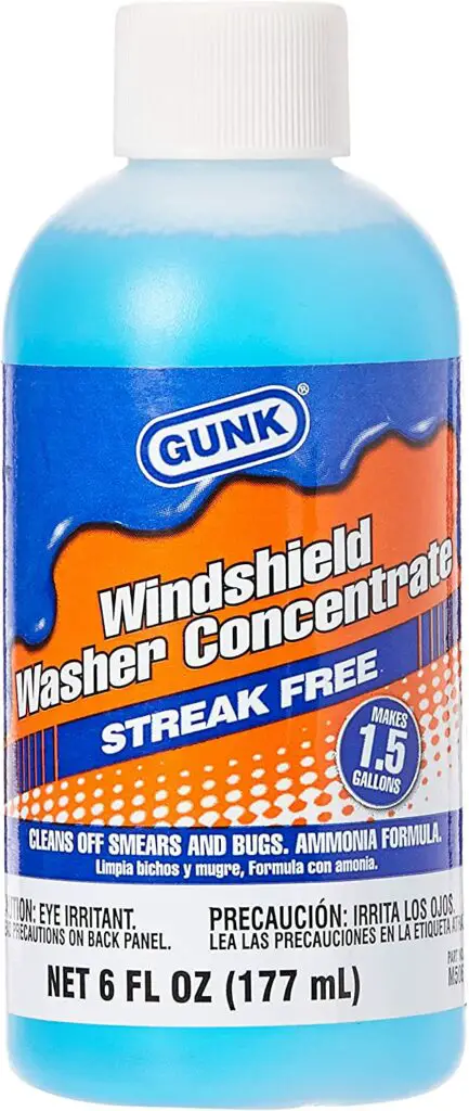 Gunk windshield washer fluid, 177 ml bottle on the white background, product showcase