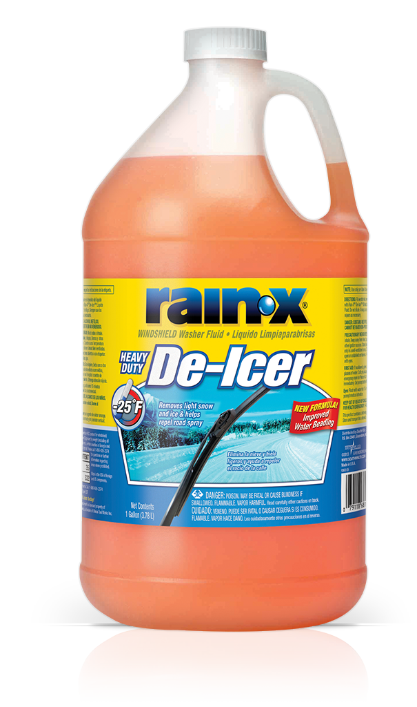 Rain-X De-icer windshield washer fluid, bottle on the white background, product showcase