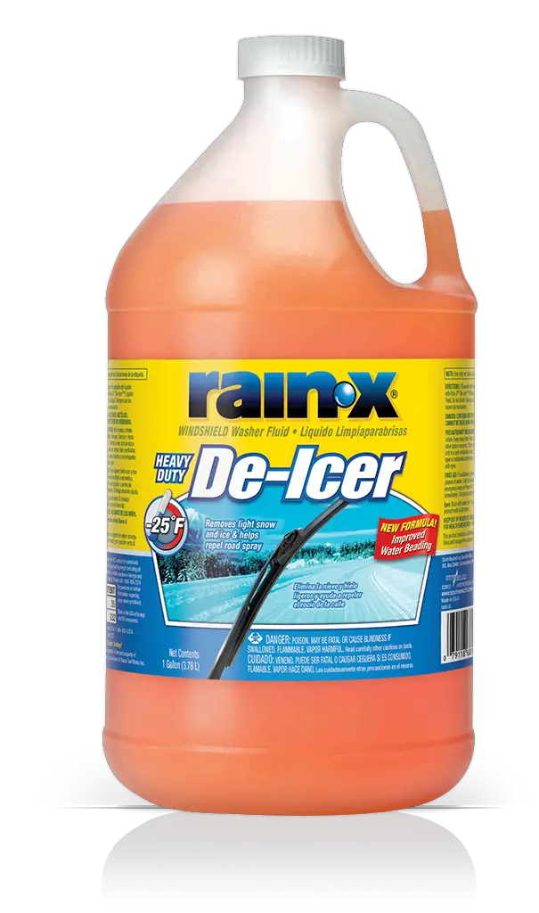 Rain-X De-icer windshield washer fluid, bottle on the white background, product showcase